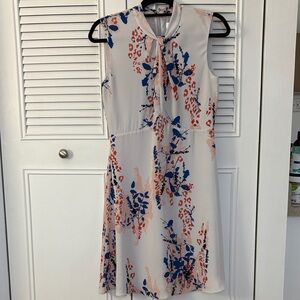 Reiss Floral Midi Dress - Cream, Blue, and Pink